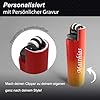 Mini Clipper Lighter with Engraving, Personalised Lighter, Elegant Gift for Men and Women, Lighter with Name, Metal Gas Lighter (Fire Red)