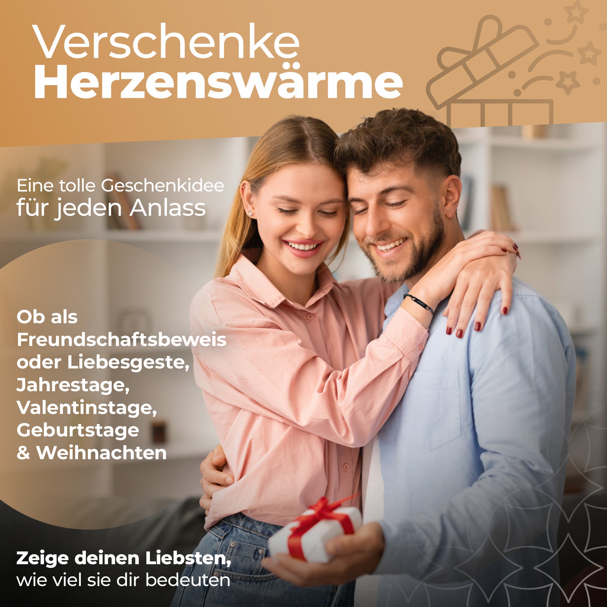 Partnerarmbänder mit Gravur – Schwarz