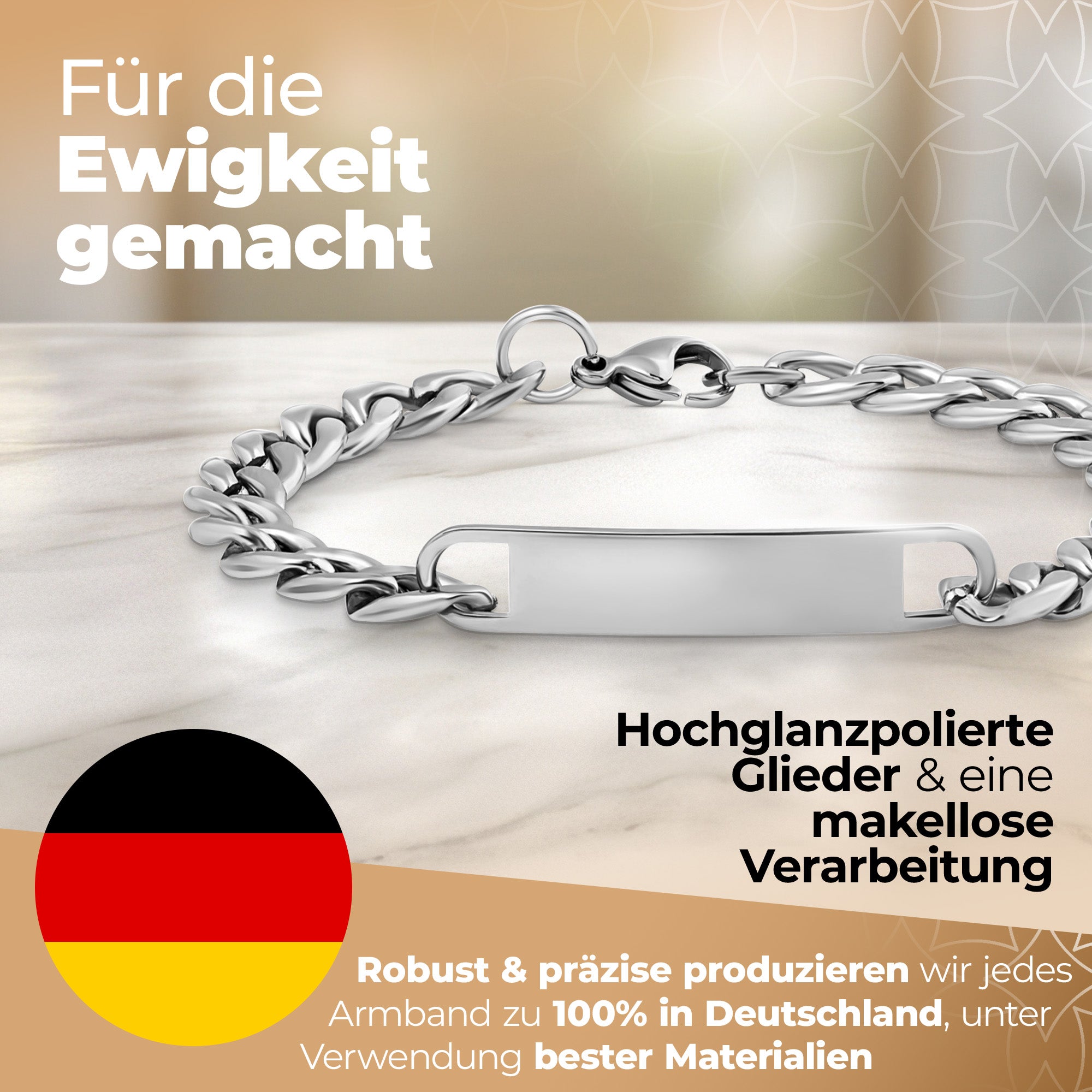 Partnerarmbänder mit Gravur – Silber