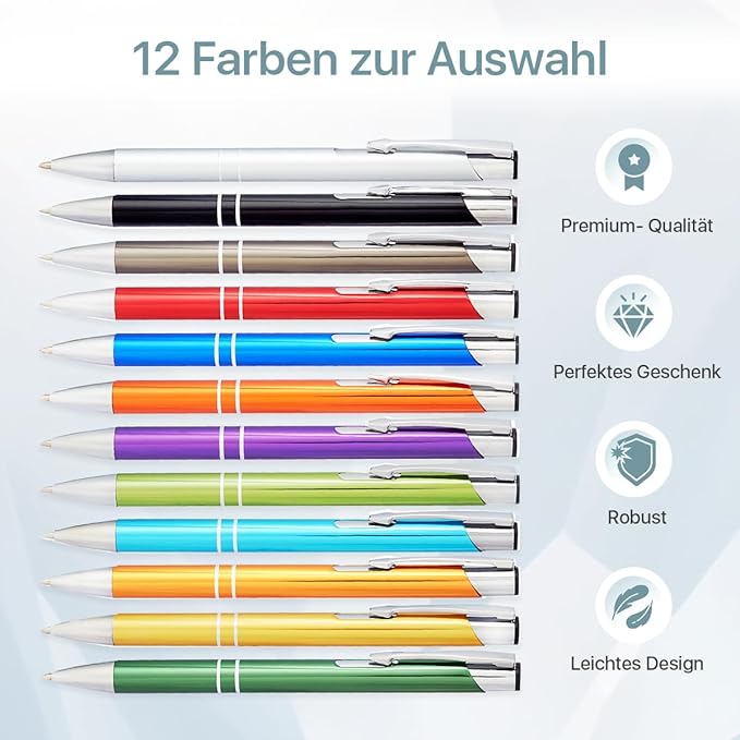 Ballpoint Pen with Engraving, Personalised Pen with Desired Text, Blue Refill, Promotional Gift & Promotional Items, Personalised Pens for Wedding, Office & School (Blue, 1 Piece)