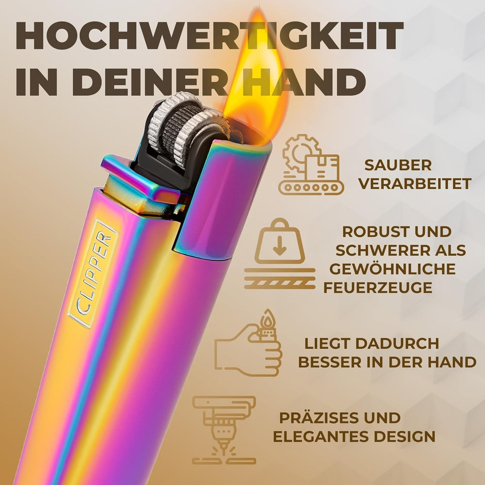 Clipper-Feuerzeug-angezündet-mit-sichtbarer-Flamme-vorteile-Qualität-Design-Verarbeitung-Schwer