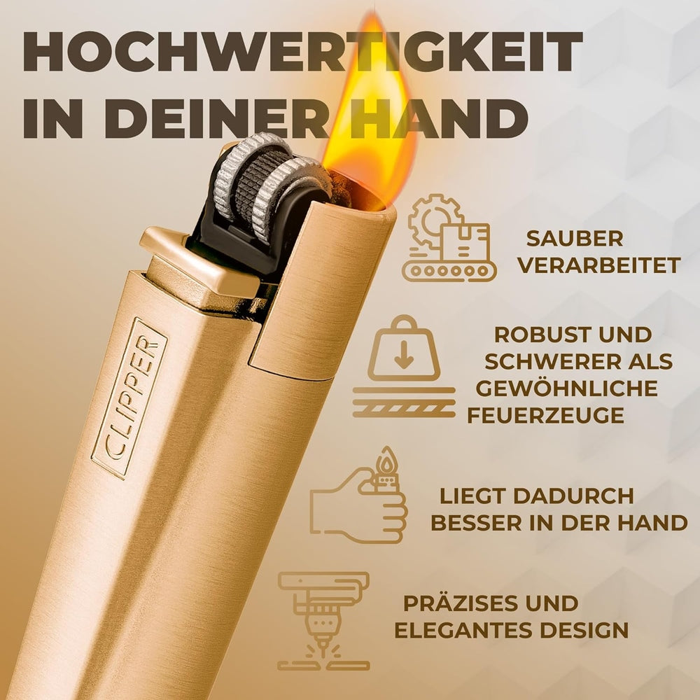 Clipper-Feuerzeug-angezündet-mit-sichtbarer-Flamme-vorteile-Qualität-Design-Verarbeitung-Schwer